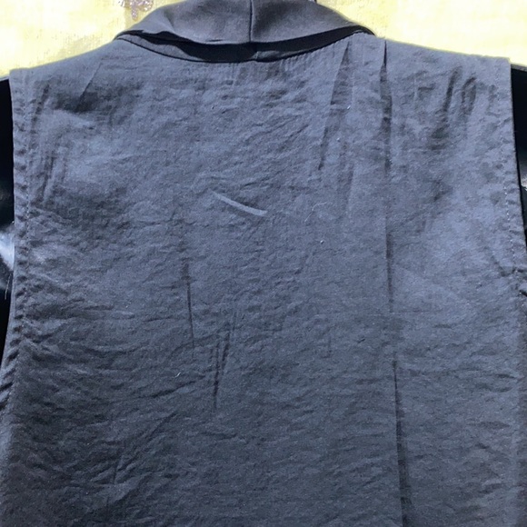 A 3+1 BLACK POLYESTER ROMPER SZ LAPELS COLLAR CRISSCROSS BODICE V-NECK - Picture 9 of 12